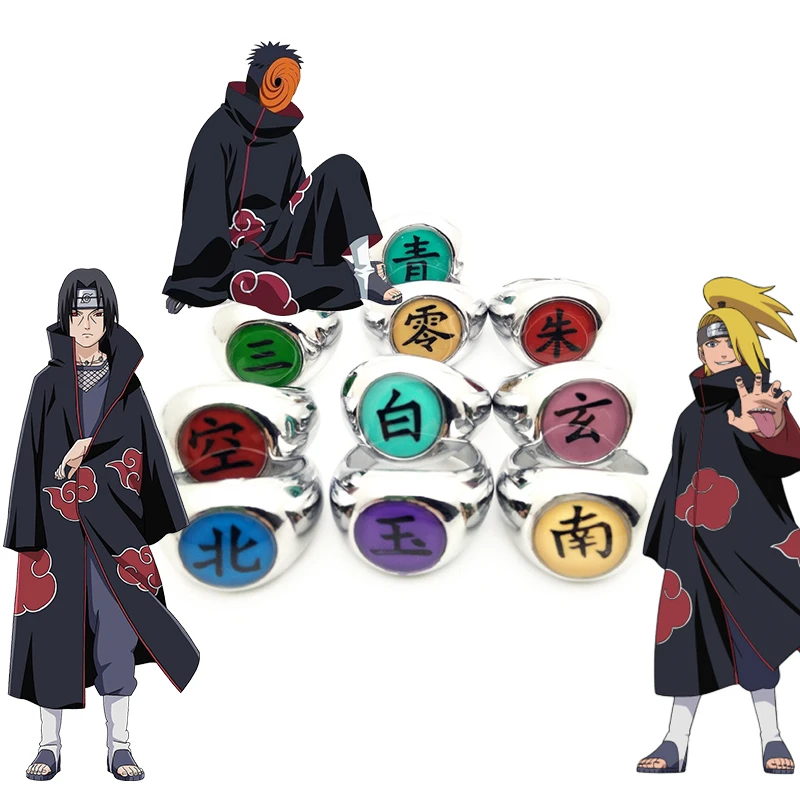 Anime NARUTO Akatsuki Ring Pain Uchiha Itachi Orochimaru Deidara Pain Cosplay Rings Halloween Costume Accessories For Unisex