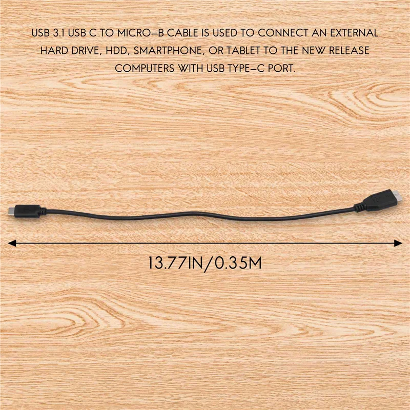 Hard Drive Cable,USB 3.1 Type-C Male to USB 3.0 Micro-B Male Data Cable for Tablet Phone