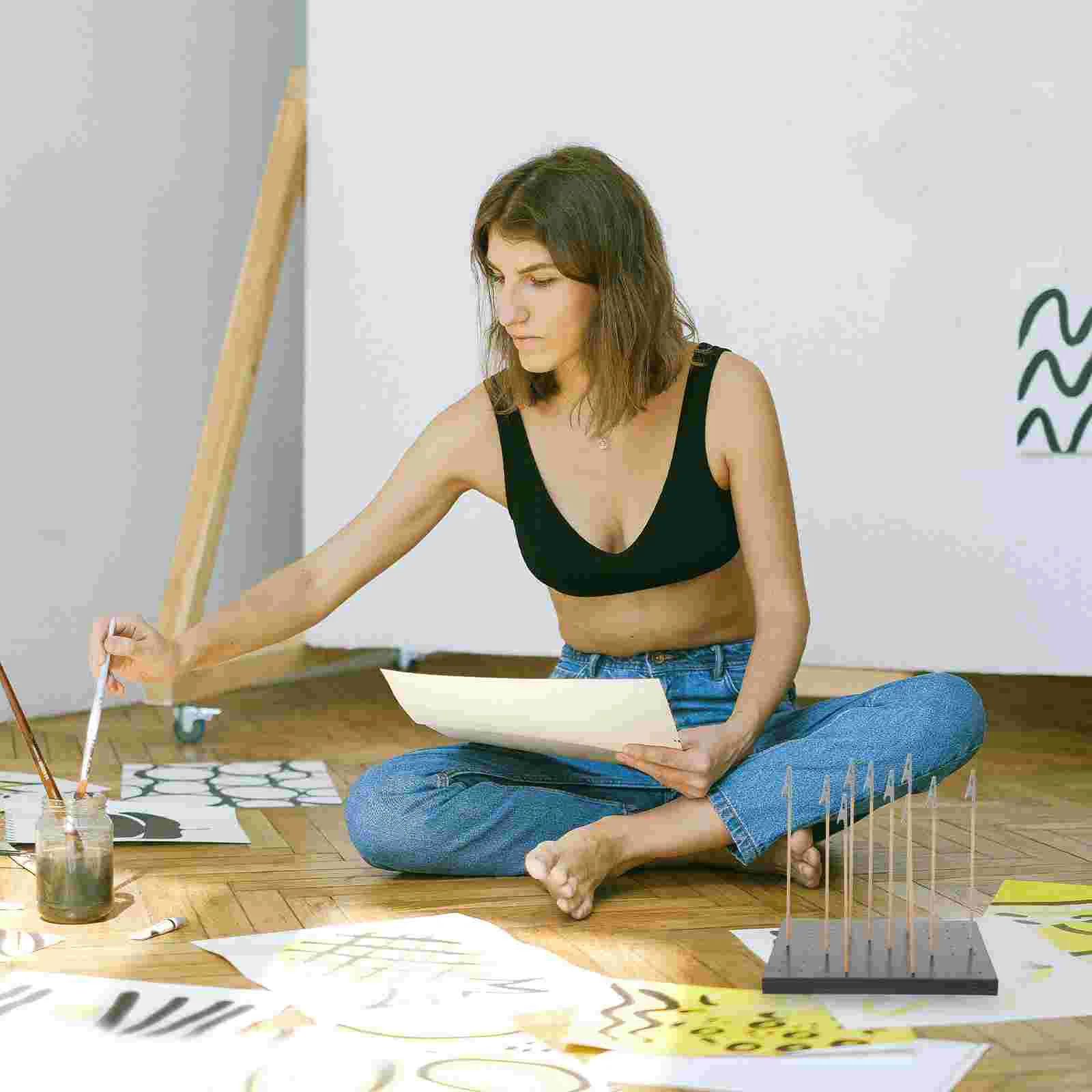 Spray Paint Stand Set Clip DIY Model Coloring Bases Stick Plastic Bamboe Modellen Gereedschap Clips