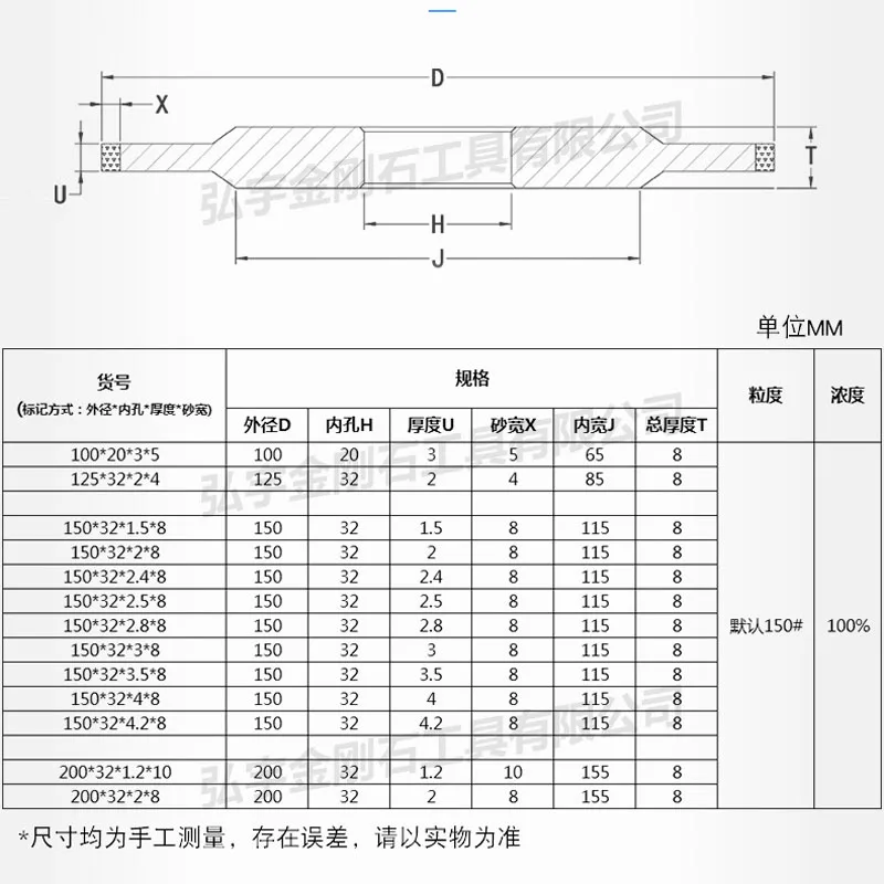 Super thin 2/2.4/2.5/3/3.5/4mm thick Custom made 100% CBN flat grinding wheel for steel alloy/ceramic/milling cutters
