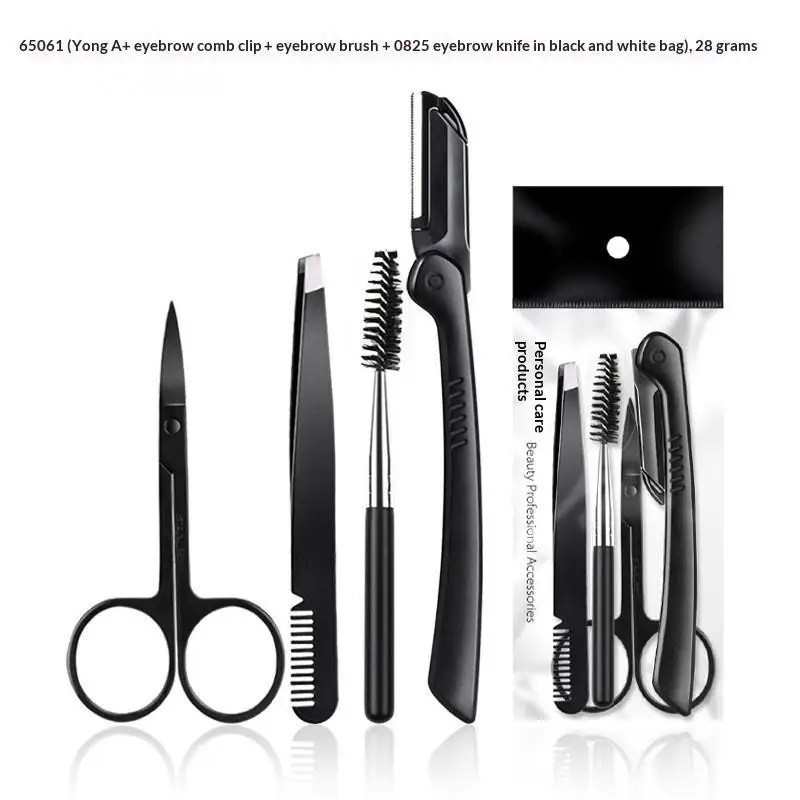 Eyebrow Grooming Kit 17 Pieces Stainless Steel Precision Tools with Portable Carry Bag for Personal Beauty Care