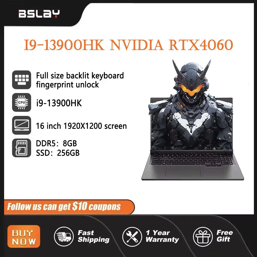 

16-дюймовый игровой ноутбук i9-13900HK RTX 4060 | DDR4 8 ГБ + SSD 256 ГБ Дополнительно | Клавиатура с подсветкой | Разблокировка отпечатков пальцев в одно касание