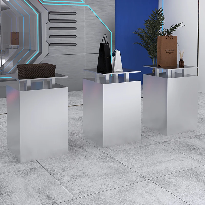Stainless steel product display stand exhibition hall exhibition ornament display stand metal water table middle island table