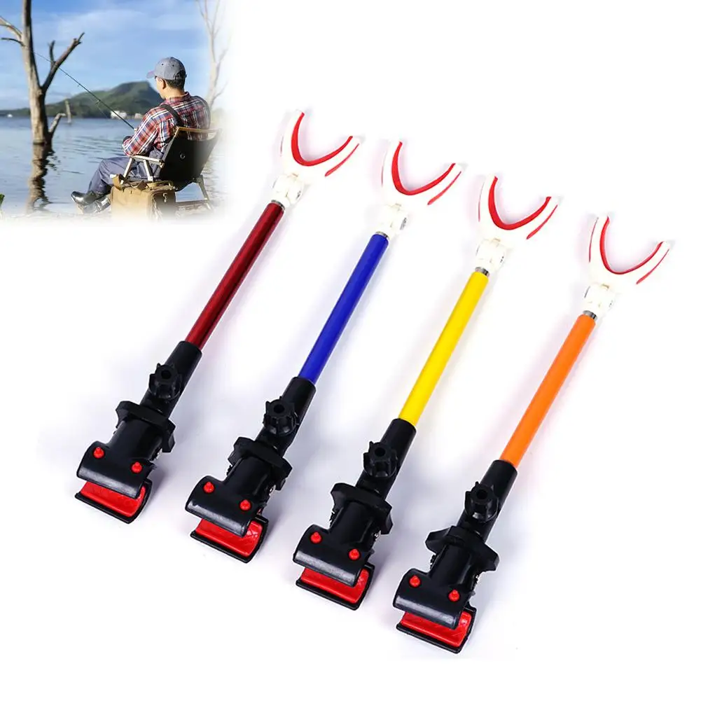 Telescopic Fishing Pole Stand Hree Section Telescopic Anti Rod Turret Scratch Fishing Mount Adjustable Bracket Pole Z2Z3