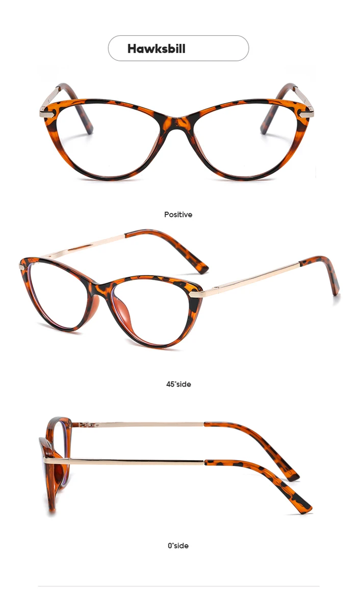 Kleiner Rahmen blaues Licht blockierende Katzenauge-Brille für die kurzsichtige Studenten-Kurzsicht brille 0-150-156 bis-4 – Detail 19