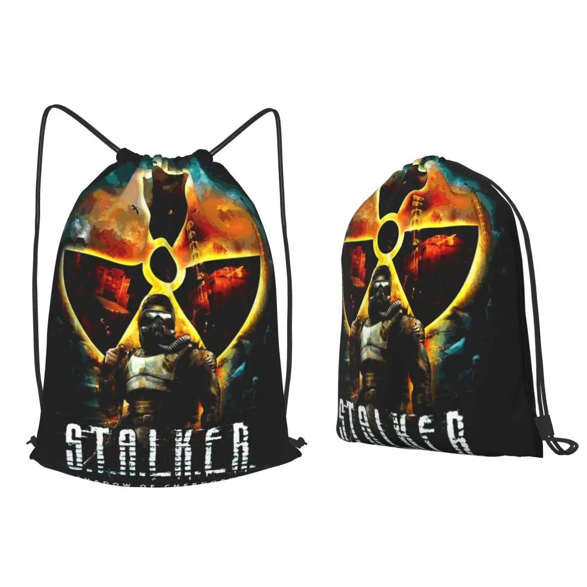 Stalker - Shadow Of Chernobyl Backpacks Fashion Drawstring Bundle Pocket Sundries Bag Book Bags for Travel Students