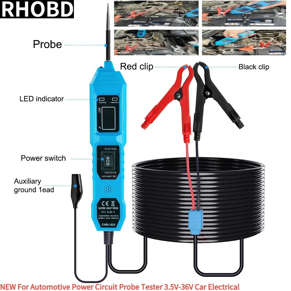 

Automotive Power Circuit Probe Tester 3.5V-36V Car Electrical Component Activation LCD Digital Display Diagnostic Tool