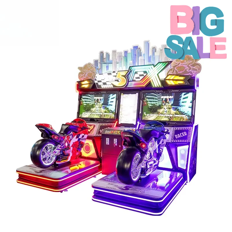Indoor Motorcycle Driving Car Video Game Machine Coin Operated Arcade Games Moto Driving Simulator Custom