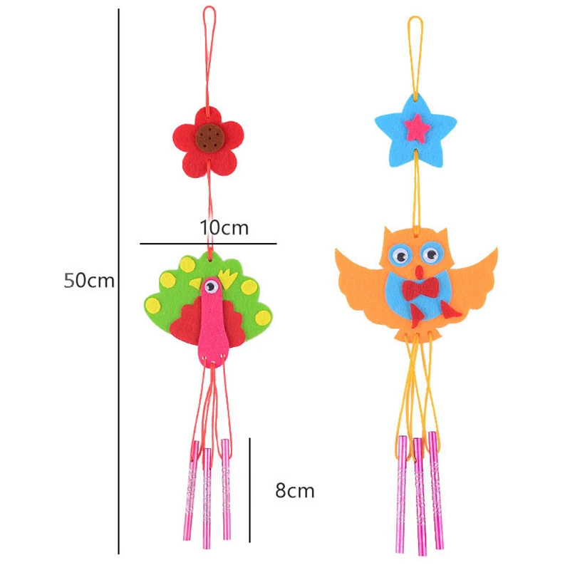 Creative DIY Handmade Wind Bell Chime Non-woven Fabric Toy for Girls Kindergarten Art And Crafts Windbell Toys Home Ornaments