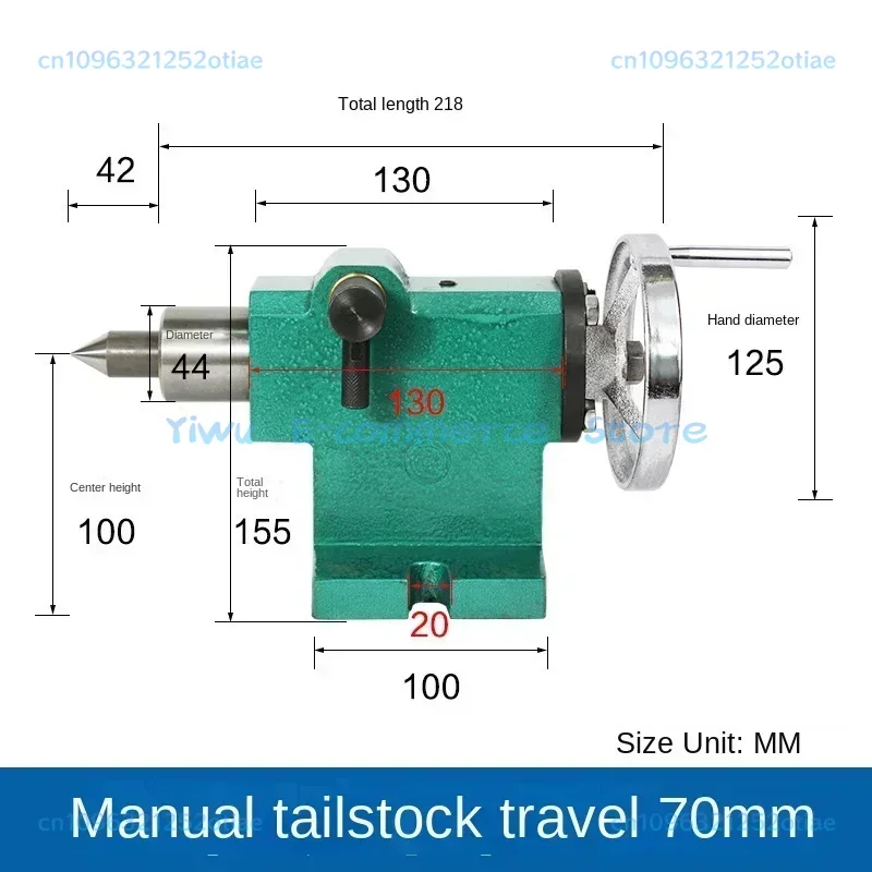 

New Lathe Tailstock Thimble Manual Hand Swing Tailtop Tailstock Assembly Moving Center Rotary Drill Chuck CNC Four-axis