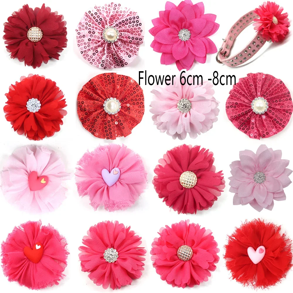 Bulk Flower-Collar Dog Accessories Dog Bow Tie Pet Dog Collar Accessories Flower For Dog Collar Dog Flower Collar Accessory