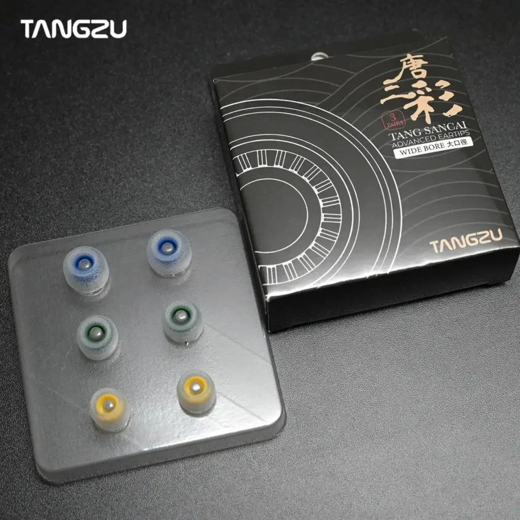 Tangzu Tang Sancai ワイド/標準ボアバージョン IEM インイヤーイヤホンイヤーチップシリコンチップ耳栓 KZ Castor EDX PRO ZS10 PRO 用