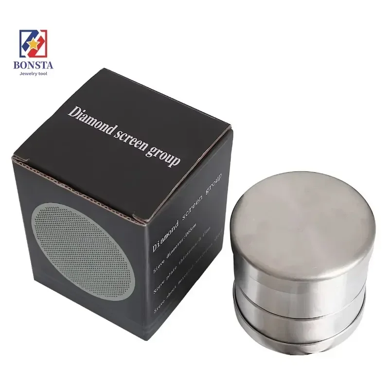 Bonsta Stainless Steel Diamond Sieves Set 65/75 Pcs Precision Mesh Grading Tools for Gemstone Size Sorting and Jewelry