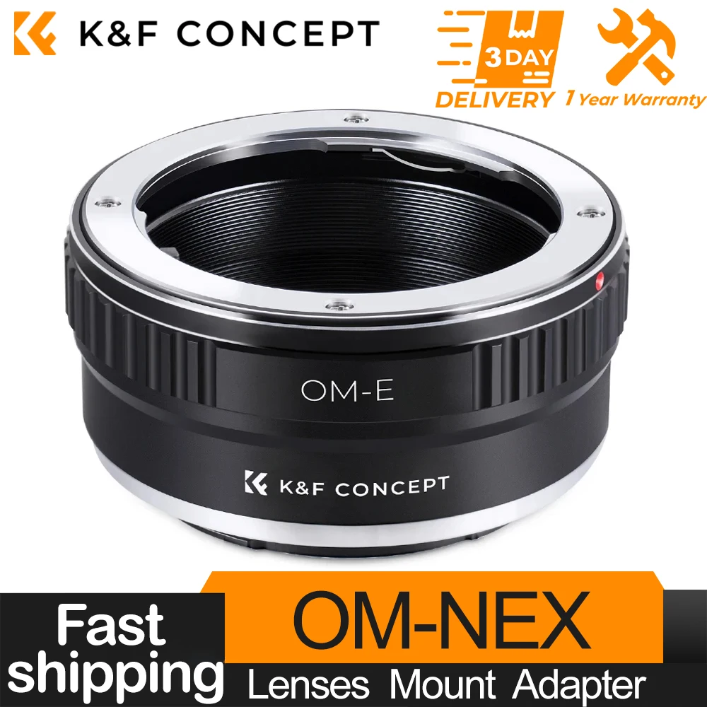 

K&F Concept OM-NEX Lens Adapter Ring for Olympus OM Lens to Sony NEX E mount Alpha A5000 7R A3000 A7 A7R A6000 Camera