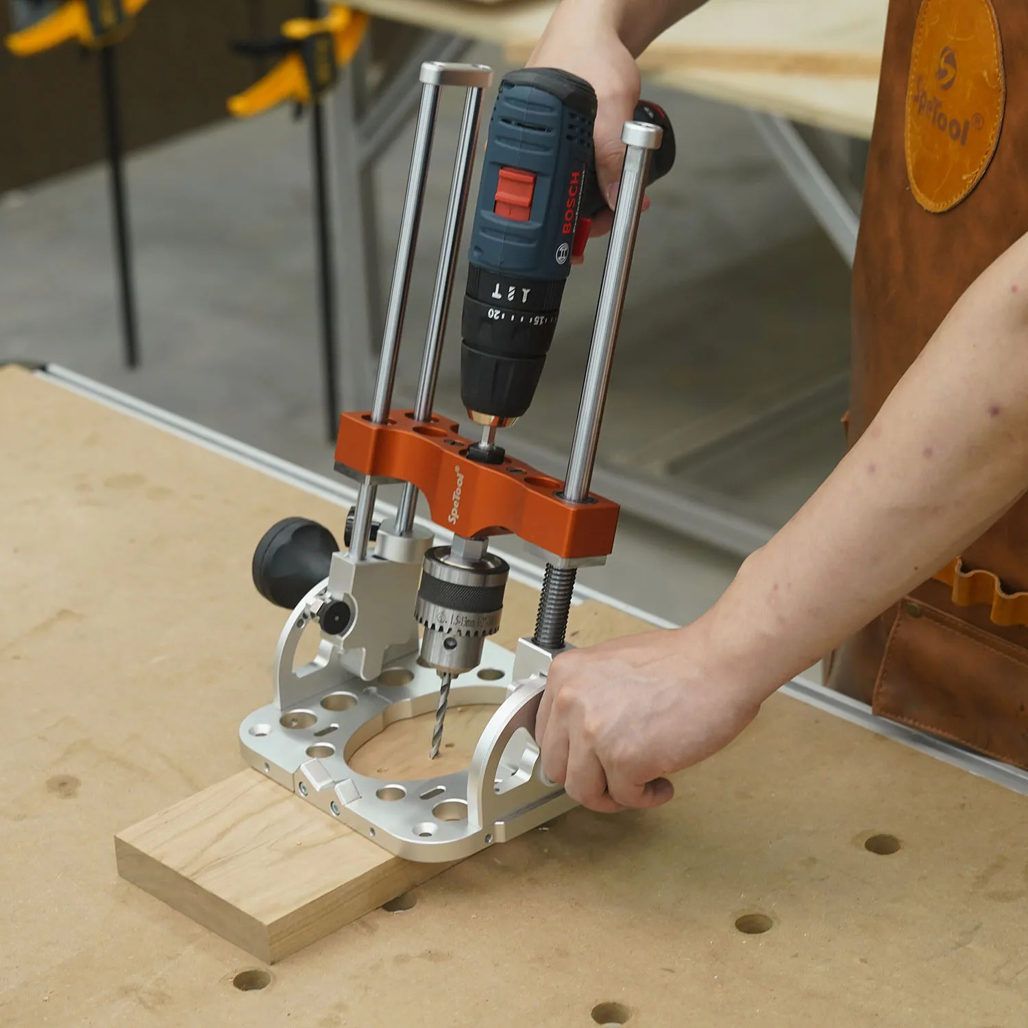 SpeTool Adjustable Portable Drill Guide – 0.05mm Precision
