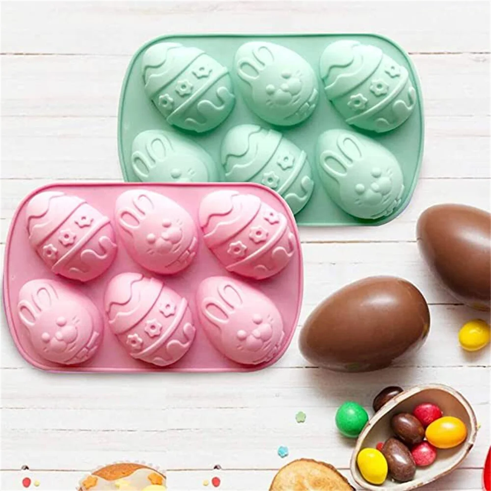 Ice Cream Mold Easter Egg Baking Mold Food Grade Silicone Easy To Demoulding Kitchen Tools Ice Mould Easter Bunny Pudding Mold