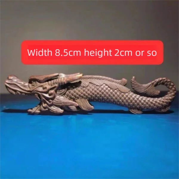 

Dragon Fish Transform Ornament Chi Wen Hand Piece Imitation Purple Copper Craft Chinese Antique Feng Shui Home Decor