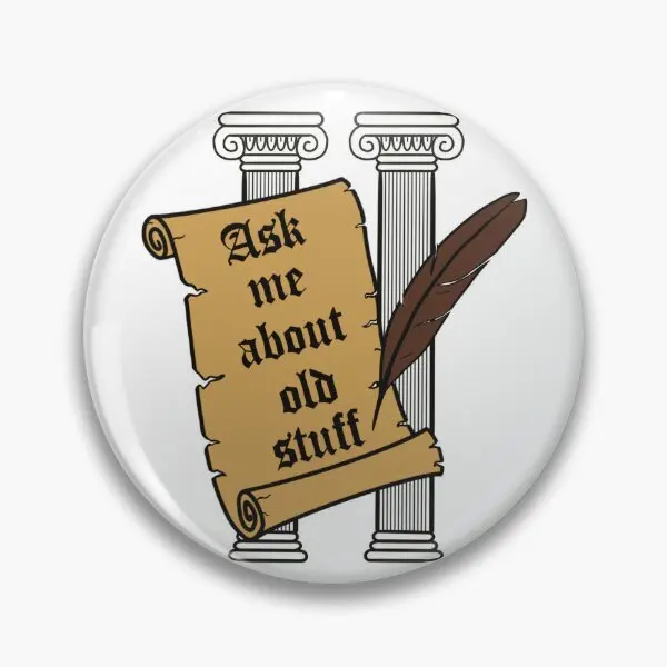 Ask Me About Old Stuff  Soft Button Pin Badge Decor Gift Lapel Pin Hat Lover Creative Cartoon Brooch Collar Clothes Funny