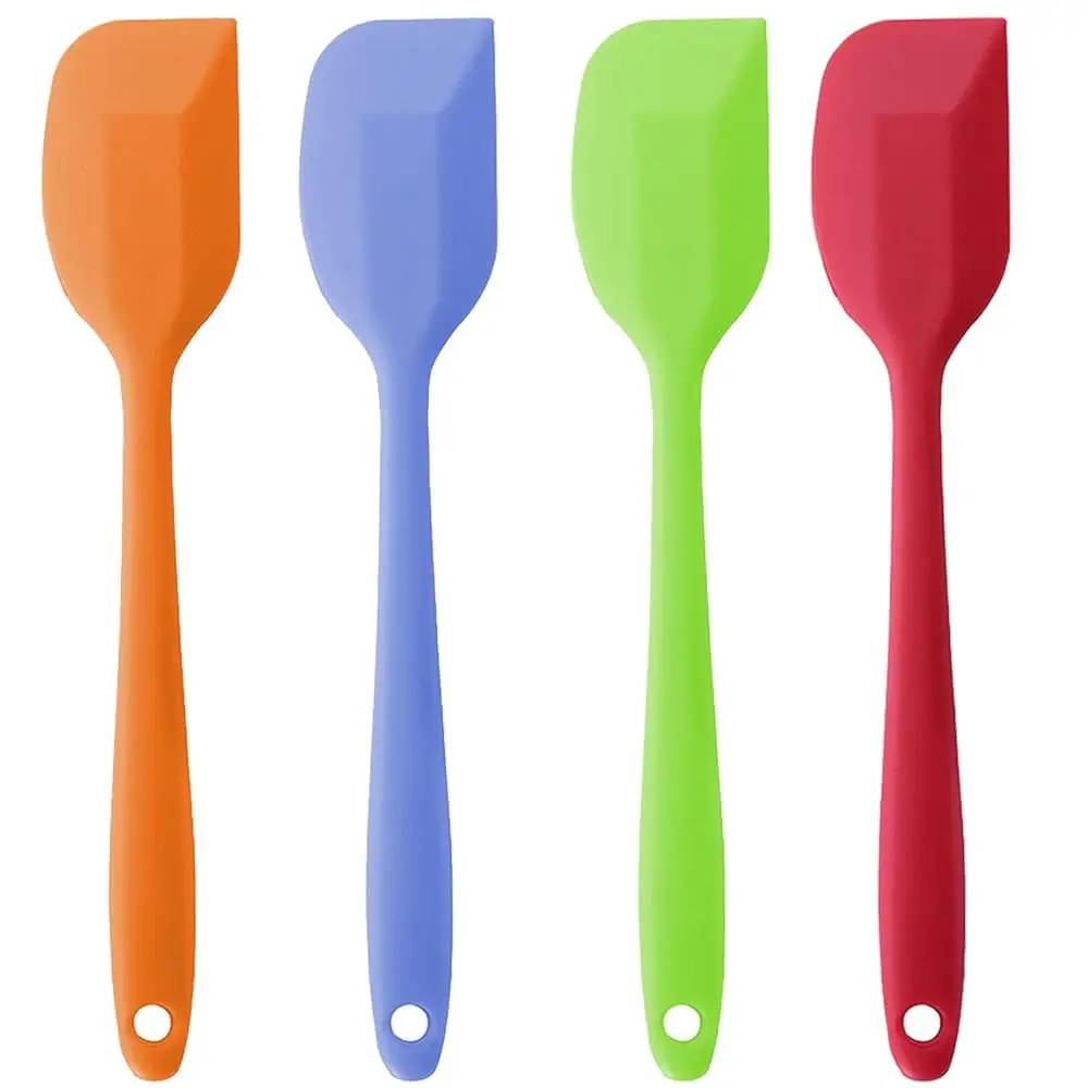 

Набор из 4 силиконовых лопаток (11 дюймов), большие резиновые лопатки для выпечки и смешивания, для посуды с антипригарным покрытием, для приготовления пищи (красные, оранжевые, зеленые)