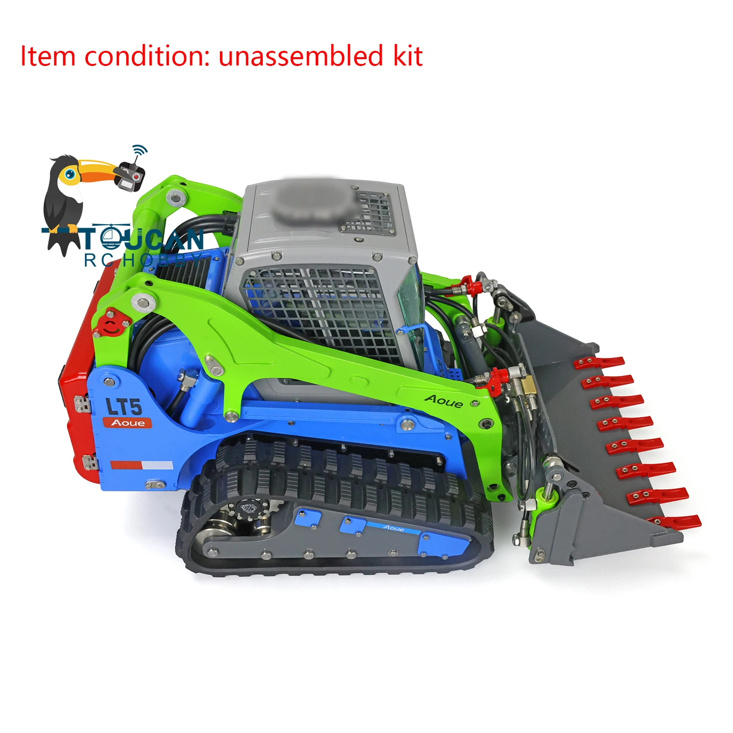 LESU Metal Aoue LT5 1/14 RC Loader Hydraulic Tracked Skid-Steer Assembled RC Engineering Car Lights Sounds Toys THZH1274