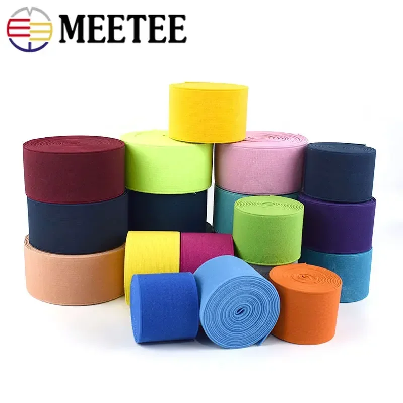 

2/5Meters 5cm Colorful Elastic Band Wide Webbing for Clothes Belt Tape Underwear Pants Waistband DIY Sewing Material Accessories