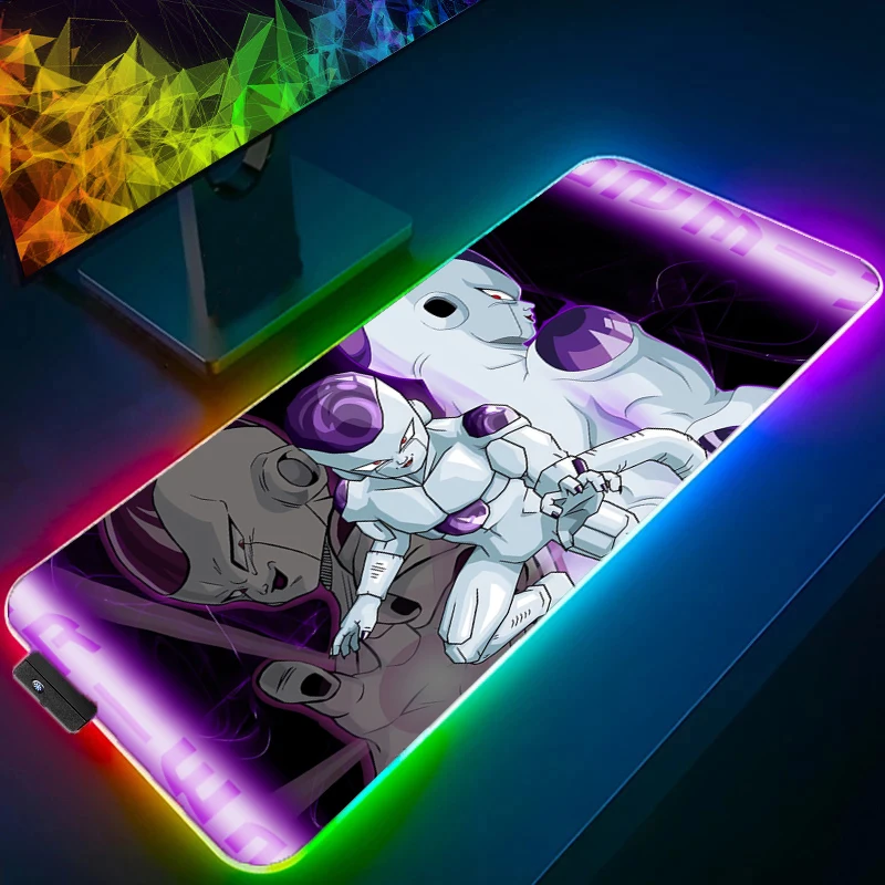 

Dragon Ball Frieza LED Mouse pad Computer Laptop Anime Keyboard RGB Mouse Mat Anime Mousepad Keyboards Gamers Backlight Desk Mat