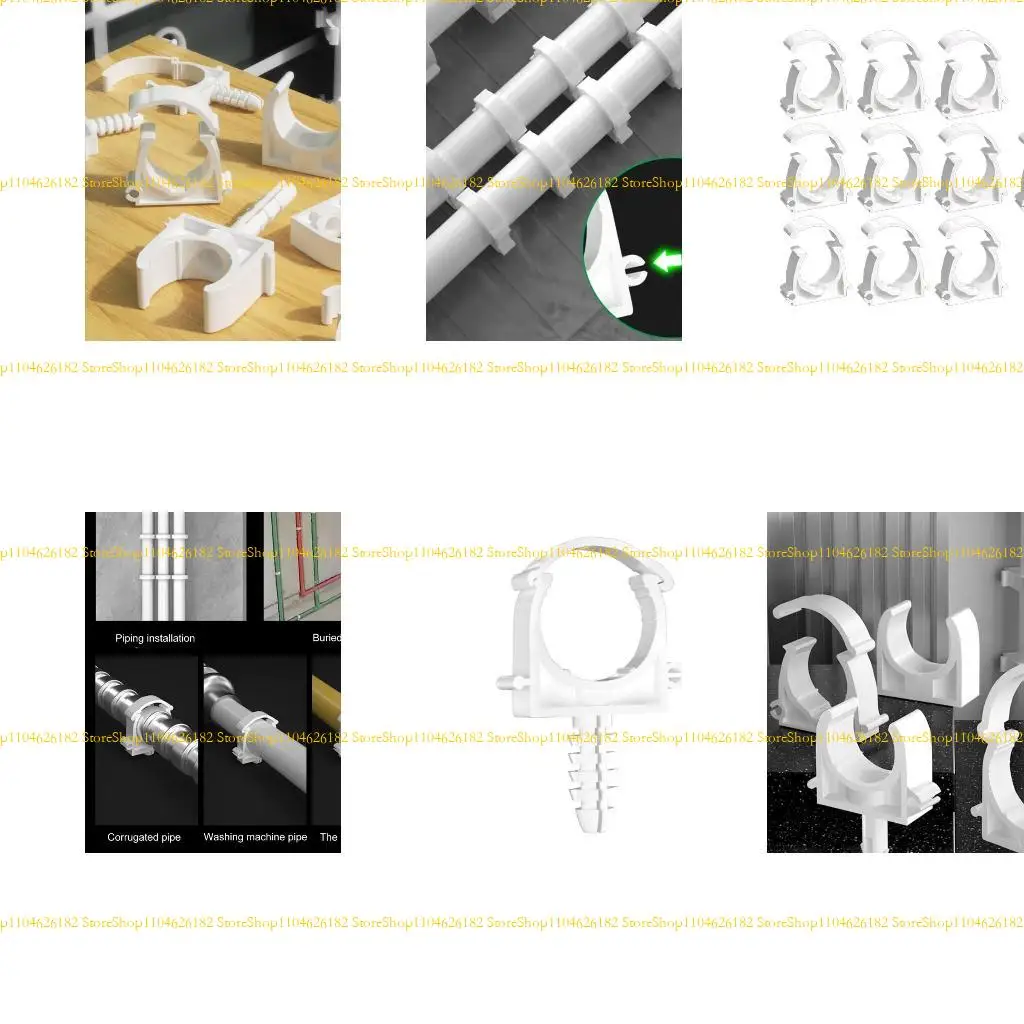 

Q2Q4 10Pcs Water Pipe Clamps Clip with Fixing Clip for Pipe O Shaped Pipe Clamps