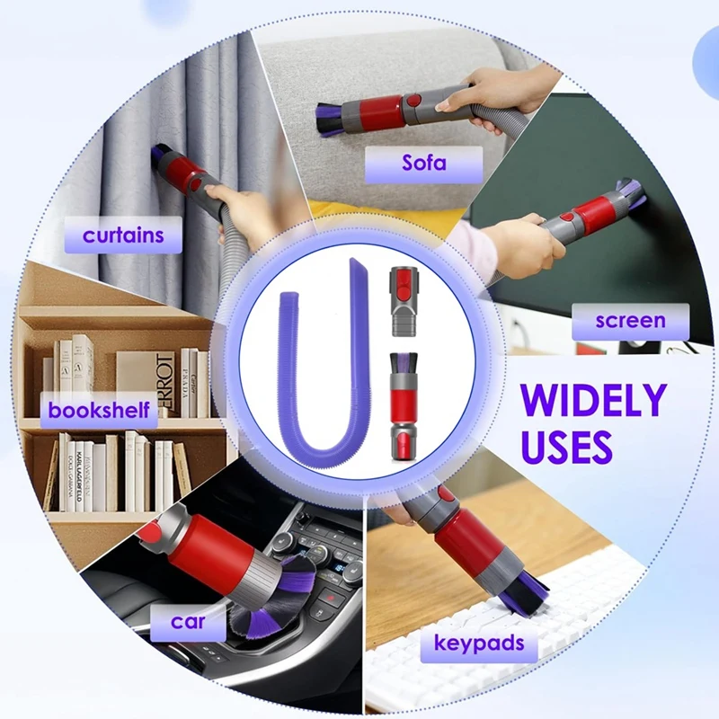 Kit de limpeza de ventilação para secador de v7 v8 v10 v11 v12 v15 sem fio secador de vácuo ventilação mangueira de vácuo ferramenta de fenda