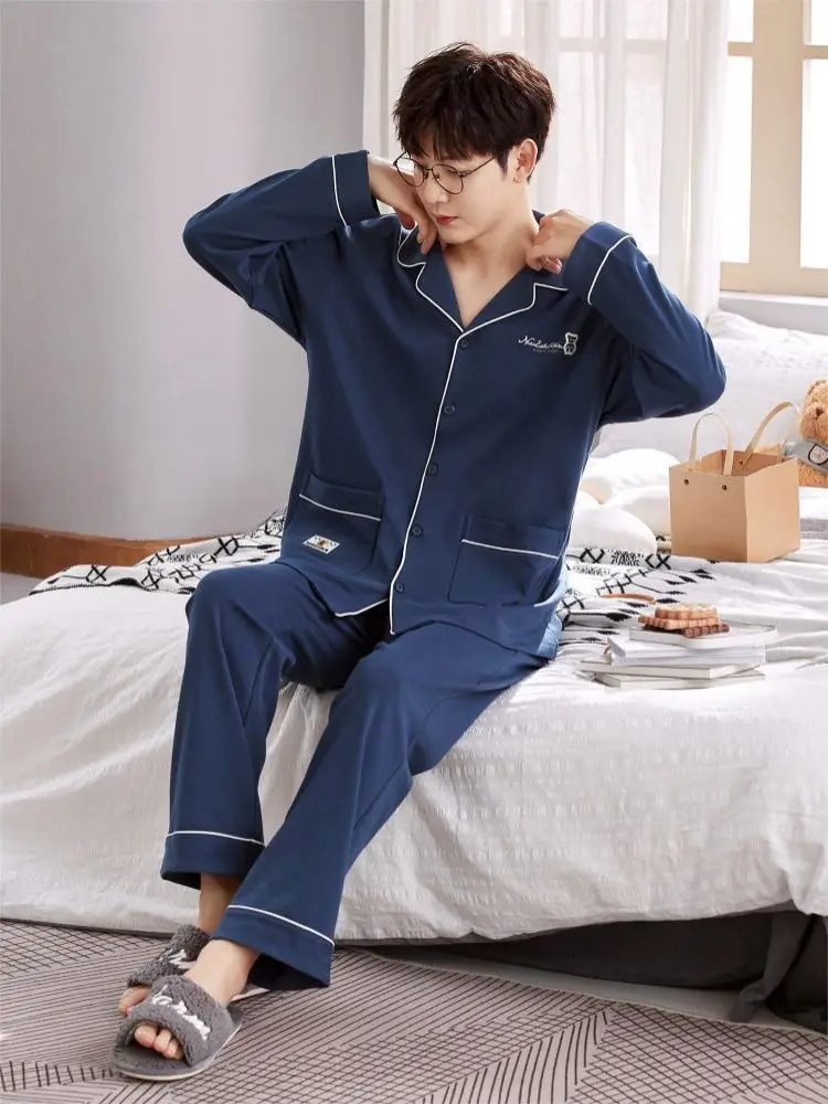 Couple Pajama Sets Sleepwear Cotton Women's Silk Pajamas Men's Sleeping House Suit Men Night Wear Clothes for Sleep Korean