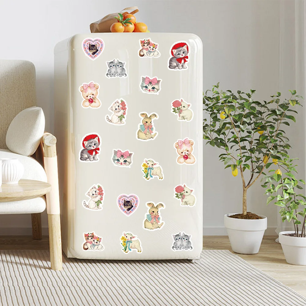 500 sztuk śliczne naklejki ze zwierzętami rolka estetyczna kokietka kreskówki naklejki dekoracyjne DIY Scrapbooking Laptop telefon Kawaii zestawy naklejek