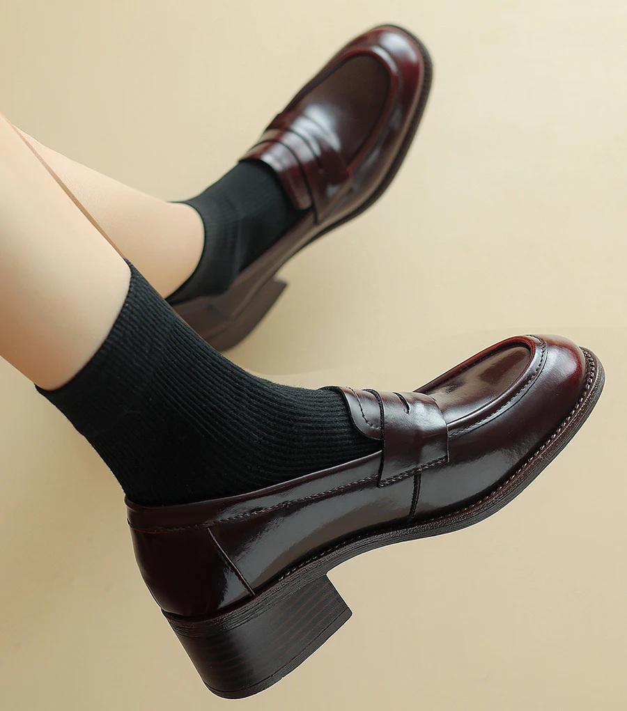 EAGSITY Klassische Penny-Loafer-Slipper für Damen, lässige Büro-Damenschuhe