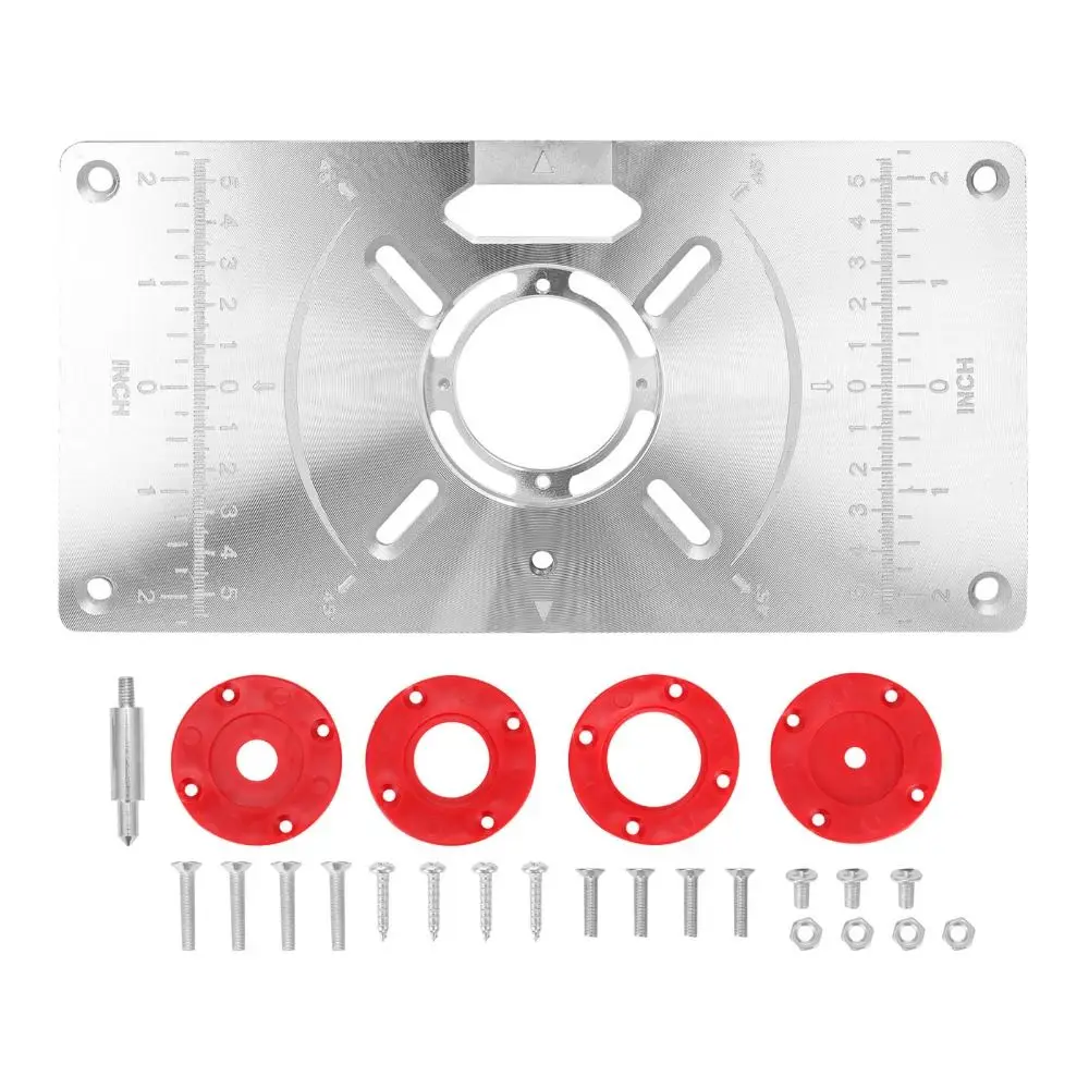 Aluminum Alloy Router Table Insert Plate 4 Router Insert Rings Trimming Machine Flip Board