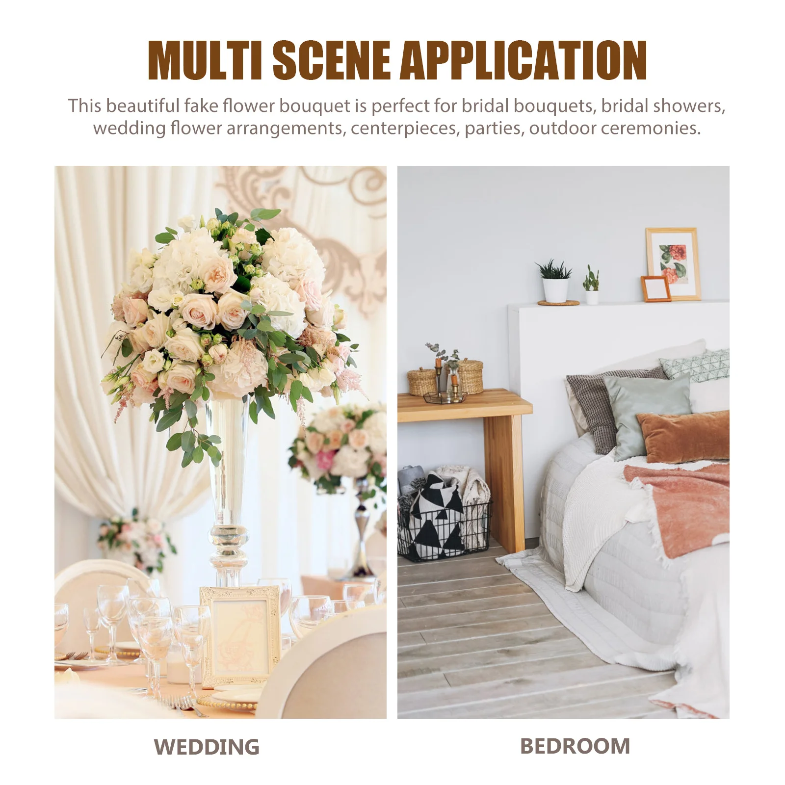 

Artificial Flower Bouquet Realistic Mixed Bouquet for Wedding Bridal Shower Party Centerpiece Fake Flowers Arrangement