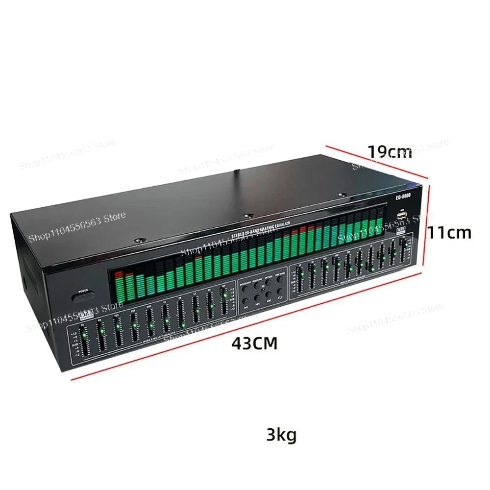 ​​EQ8000 Professional Equalizer with Bluetooth 5.4, Digital Noise Reduction & Fiber/Coaxial Input for Hi-Fi Audio Playback​​