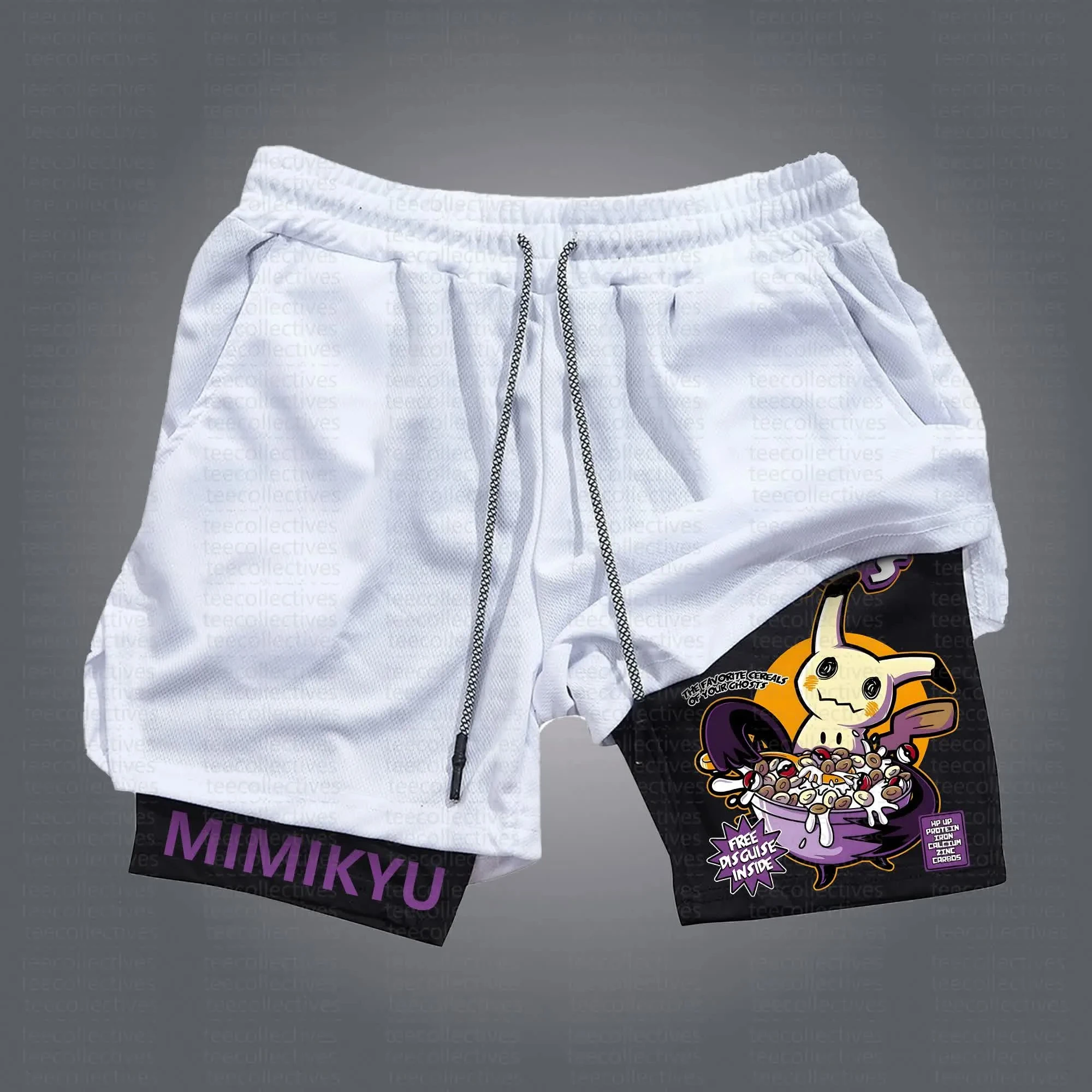 pokemon-gengar-shorts-masculino-algodao-calcas-esportivas-2025-verao-grafico-bottoms-base-preta-perna-esquerda-vermelho-pokemon-logotipo-perna-direita-roxo
