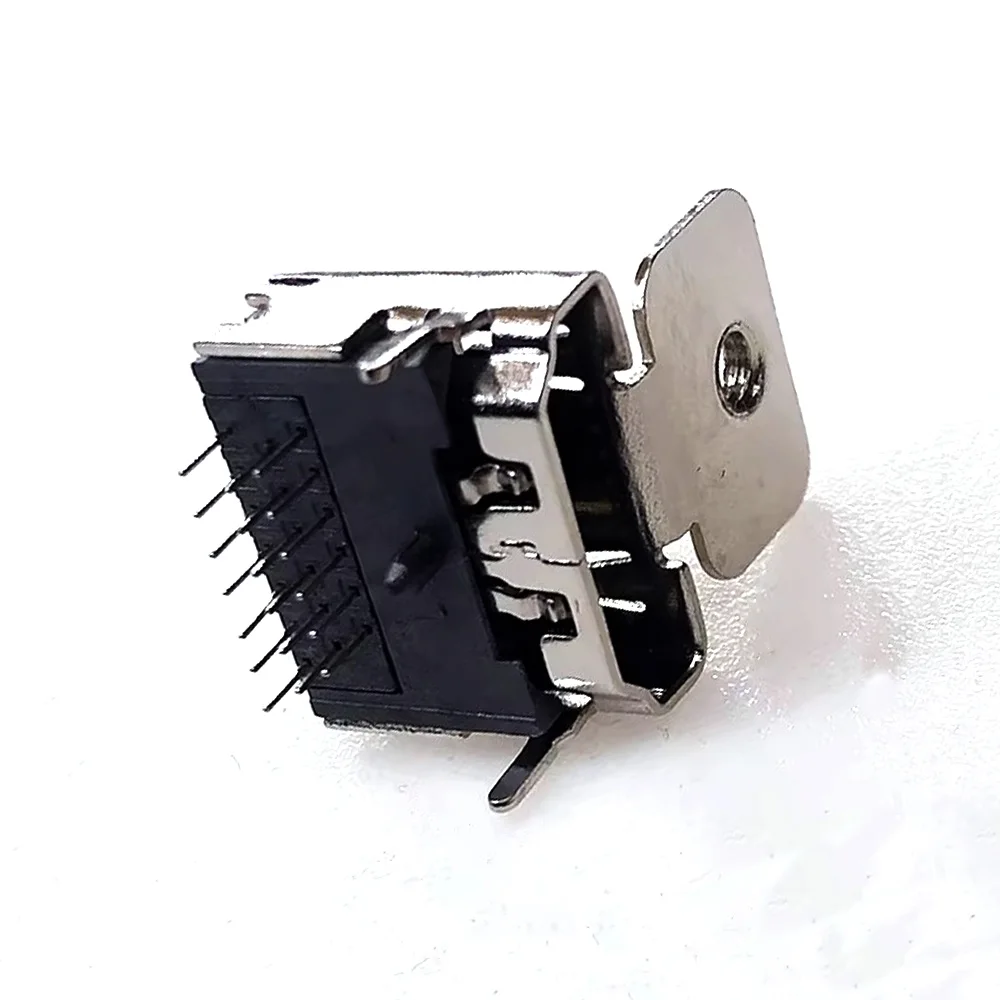 HDMI 19 pin high-definition connector with ear fixed female socket direct insertion socket with ear 19 pin high-definition int