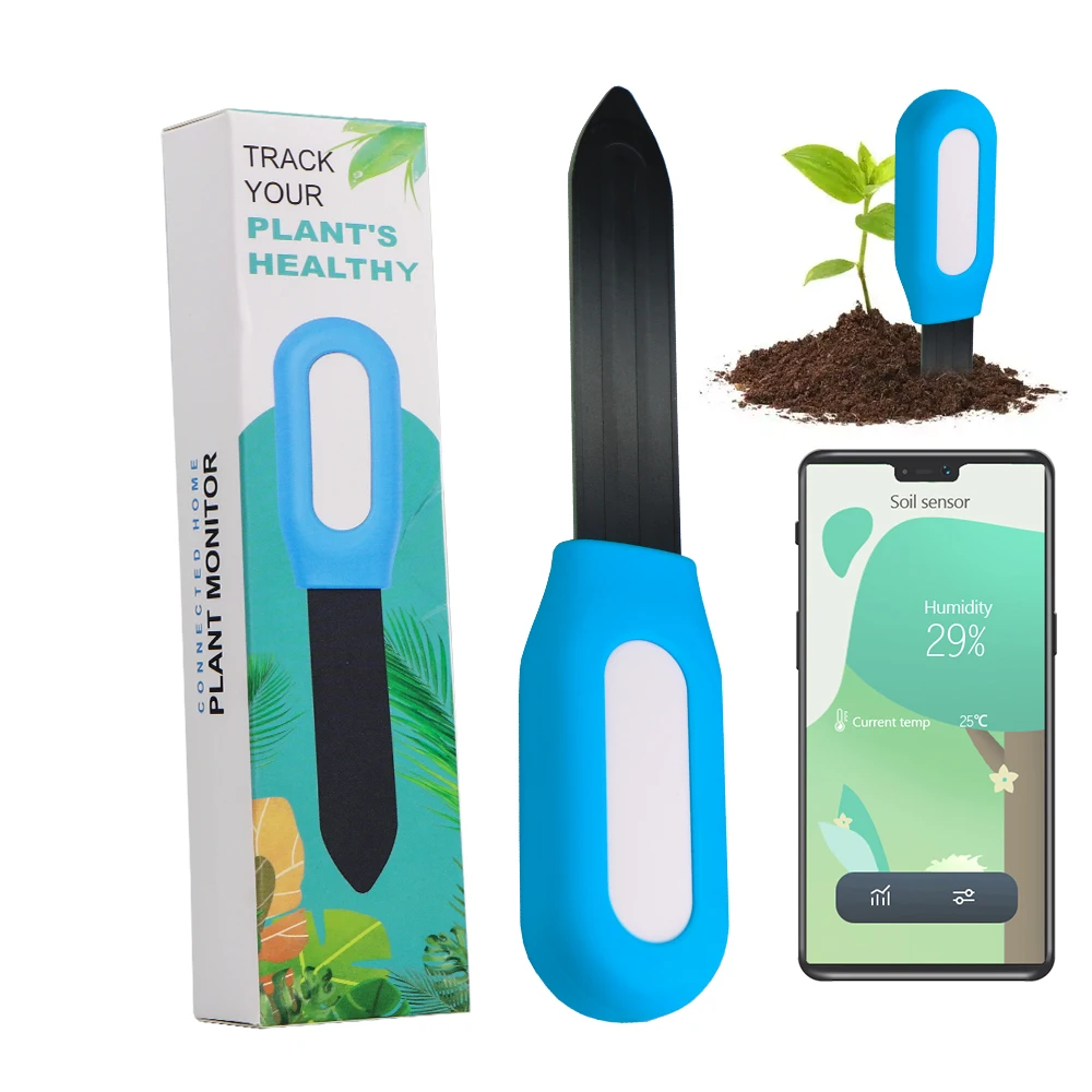 

1PCS WiFi Bluetooth-compatible Smart Soil Tester for Garden Plants Pot Greenhouse Vegetables Soil Moisture Temperature Detector