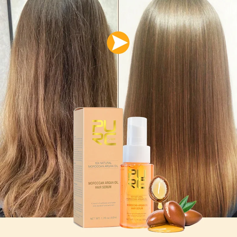 

PURC Hair Serum Smoothing Soften Repair Frizz Damaged Hair Anti-Dandruff Scalp Treatment Products Hair Care Morocco Argan Oil