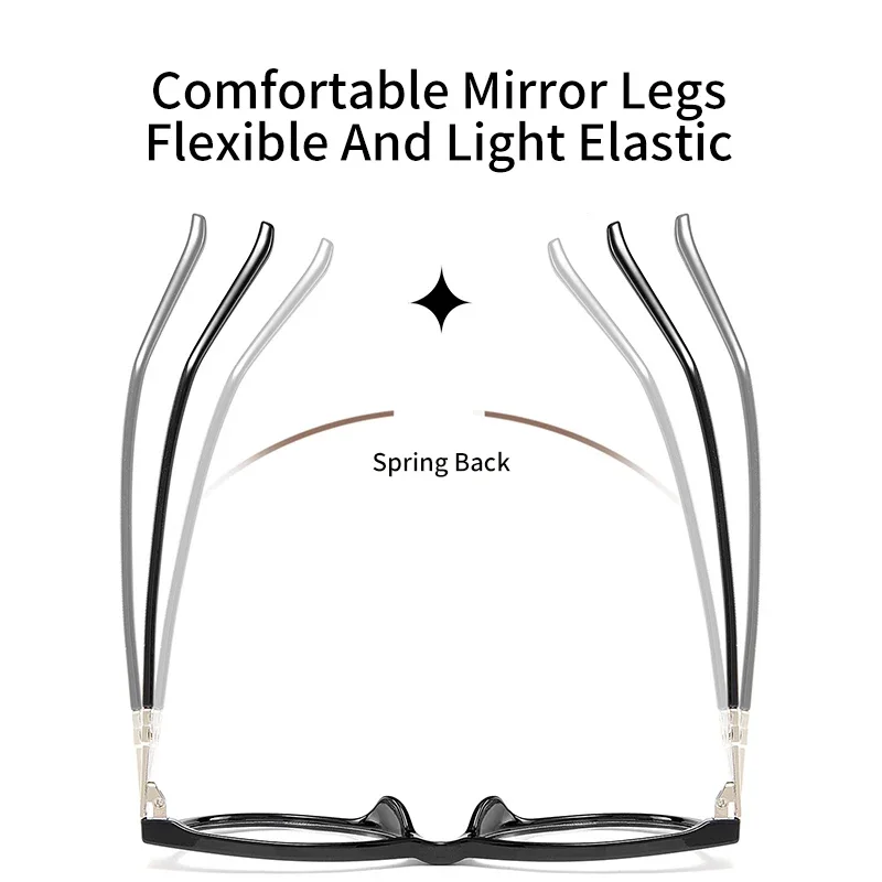 نظارات OLLYMURS النسائية الأوروبية والأمريكية المضادة للضوء الأزرق على شكل عين القط TR90 عدسات مسطحة معدنية نظارات طبية كلاسيكية TJ577