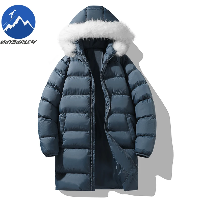 

Winter Padded Jacket Comfort Outdoor Travel Lightweight Warm Cotton Coat Detachable Fur Collar Mid Length Cold Resistant Parka