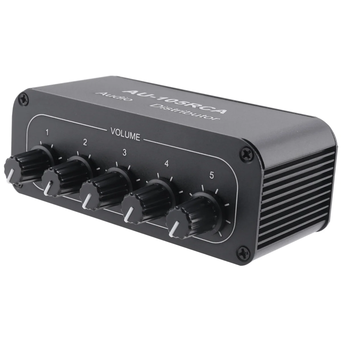 AA91 Stereo Audio Mixer 1 Input 5 Output Multi-Channel Audio Source Distributor RCA Interface for Power Amplifiers