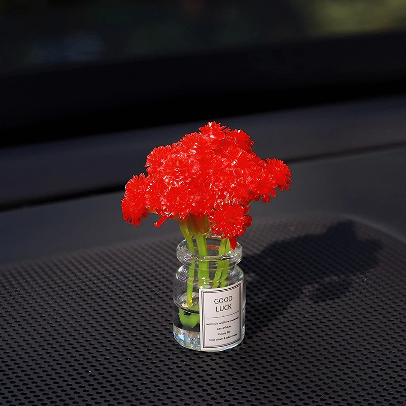 Ins Style Car Decoration Ornament Mini Gypsophila Auto Center Console Decoration Gadgets For Woman Gift Car Interior Accessories