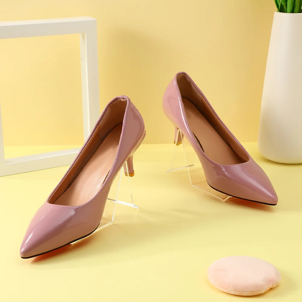 

6Pcs Transparent Shoe Display Stand Clear Rack for High Heels Sneakers Retail Store Home Decor Shoe Rack Display Shelf