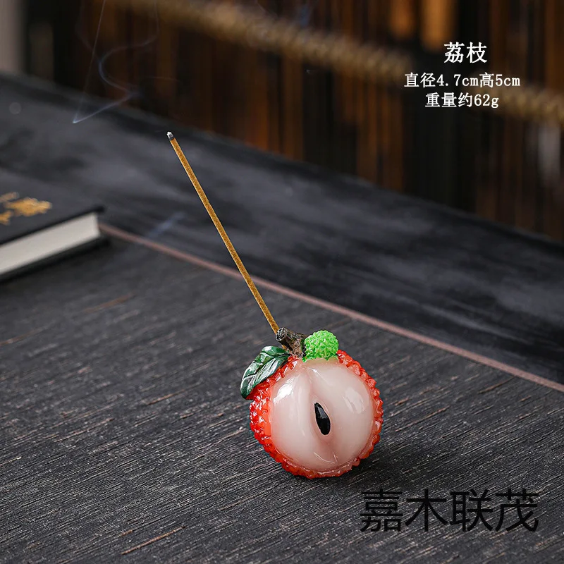Resin Fruit Line Fragrant, Lychee Incense Holder, Strawberry Incense Holder, New Creative Home Ornament Incense Holder