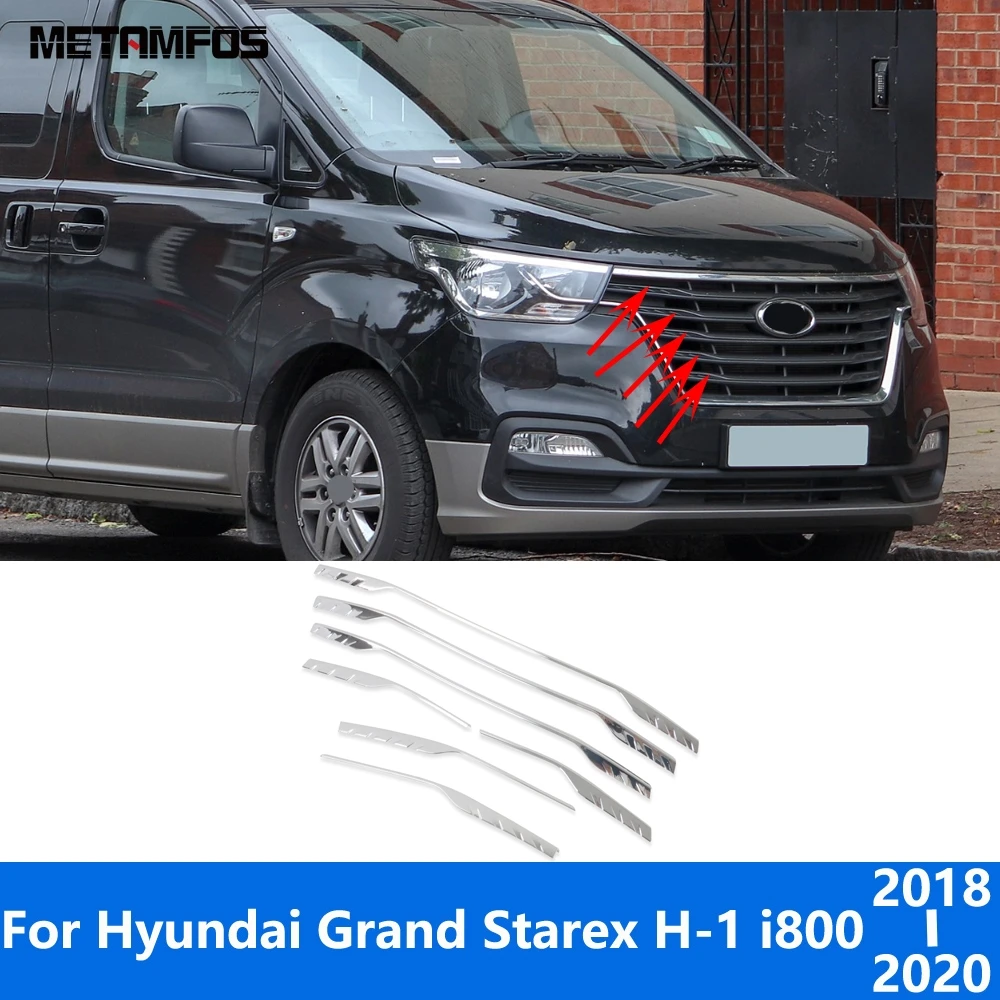 

For Hyundai Grand Starex H-1 i800 2018 2019 2020 Chrome Front Center Grille Grill Cover Molding Trim Decoration Car Accessories