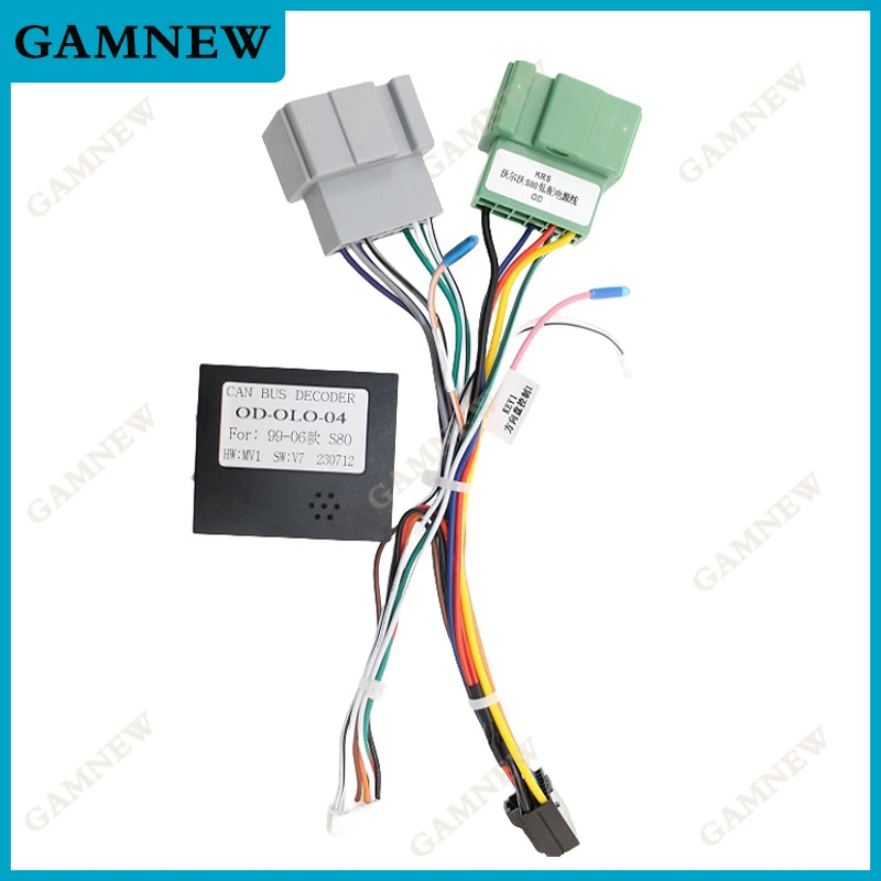 Adaptador de cablagem de carro para Volvo, Canbus Box, Decodificador, Rádio Android, Cabo de alimentação, S80, XC70, V70, S60, 1999-2006, 16Pin