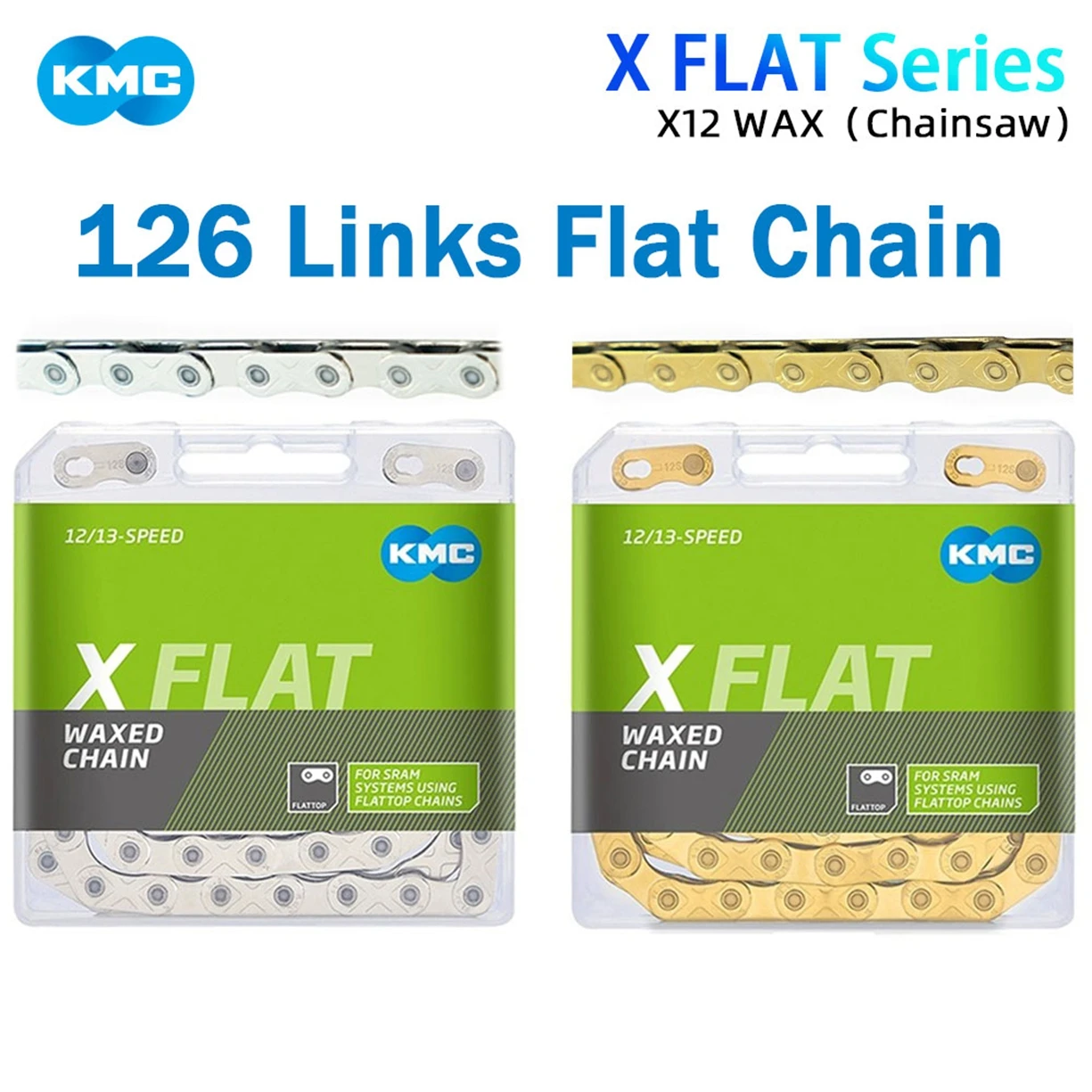 

KMC X Flat 12 Speed Bicycle Chain Flattop Design Mountain Bicycle Curren For SRAM RED 12S MTB Road Bike Smooth Shifting
