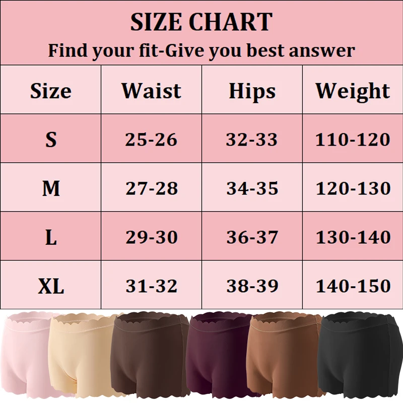 3Pcs/Set Seamless Flat Angle Underwear For Women Ice Silk Thin Mid Waist Solid Color Safety Pants Breathable Four Corner Shorts