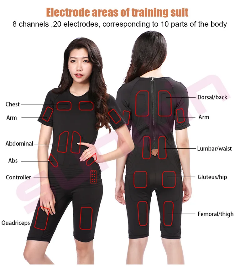 

Customized Electric Muscle Stimulator Smart Fitness Ems Suit Machine / Wireless Body Ems Training Suit for Home or Gym Trainer