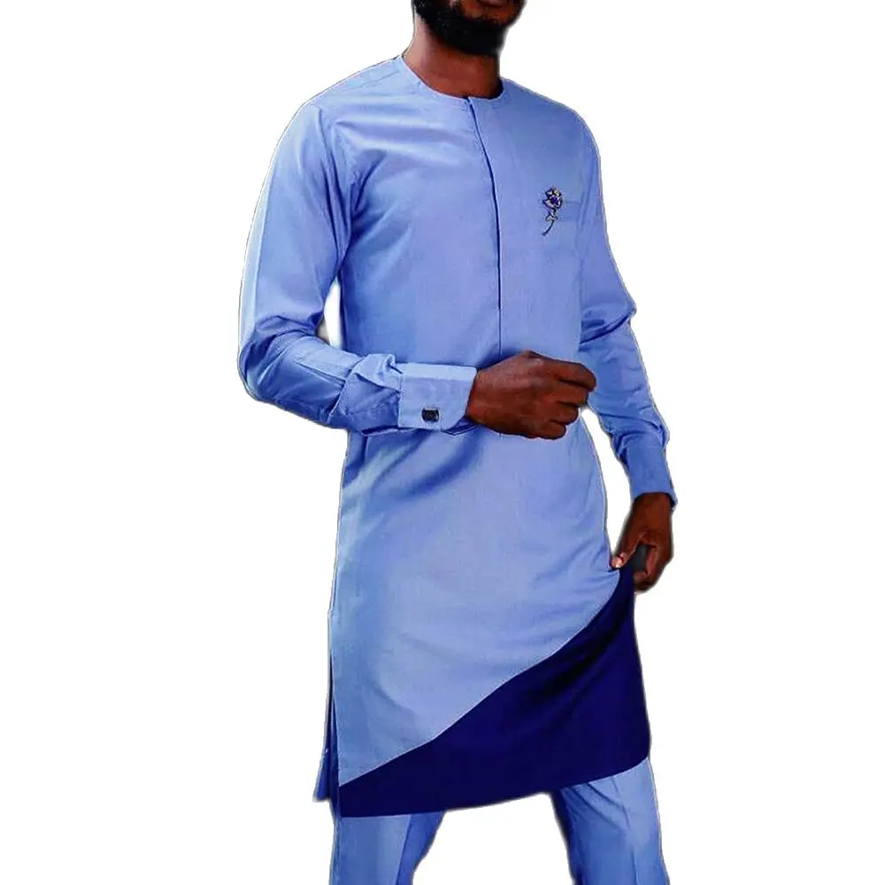 Traje elegante de estilo africano para hombre, traje de lujo a rayas a cuadros, conjunto de un solo pecho y pantalones, traje de negocios informal de 2 piezas, 2024